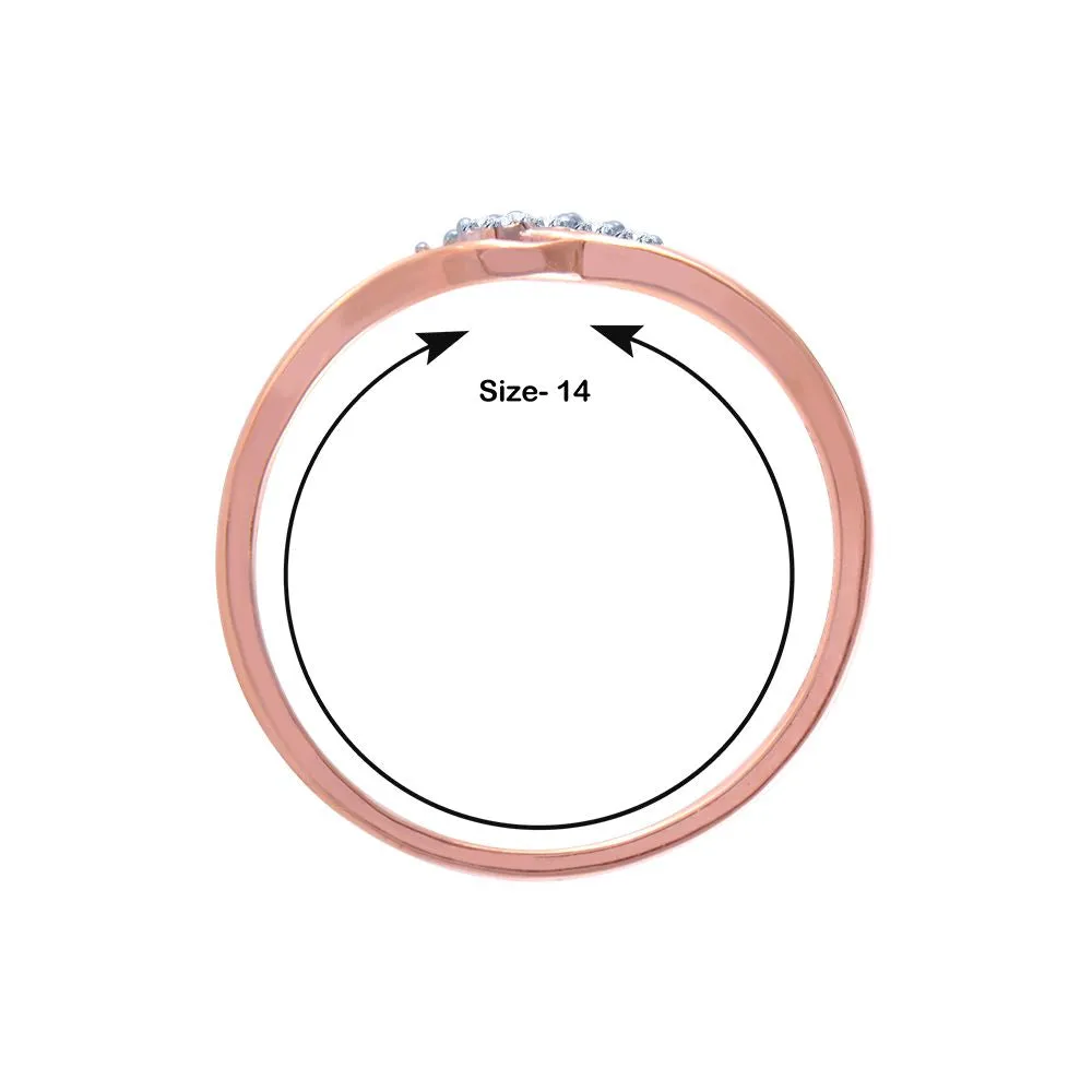 14k (585) Rose Gold And Diamond Ring For Women