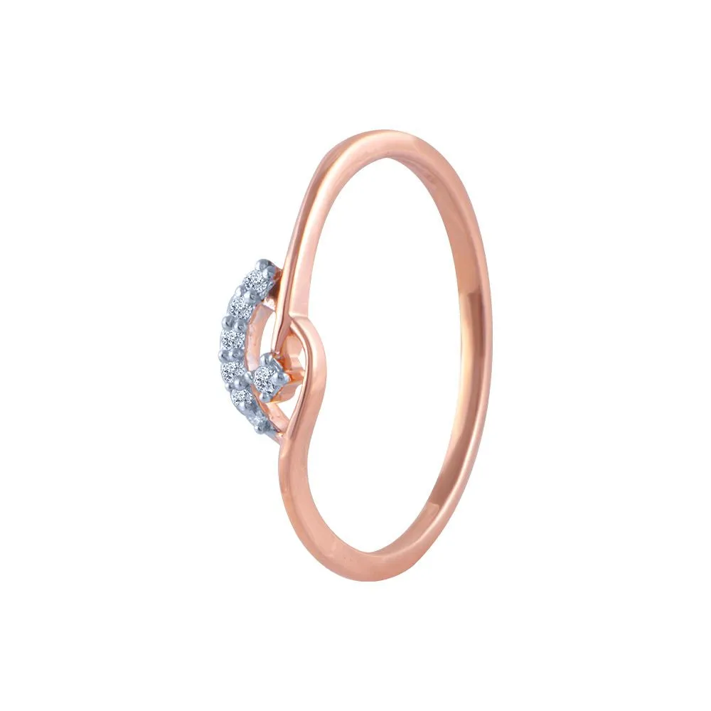 14k (585) Rose Gold And Diamond Ring For Women