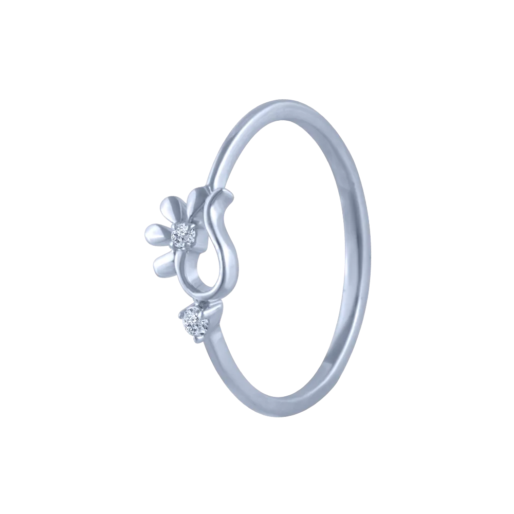 14k (585) White Gold And Diamond Ring For Women