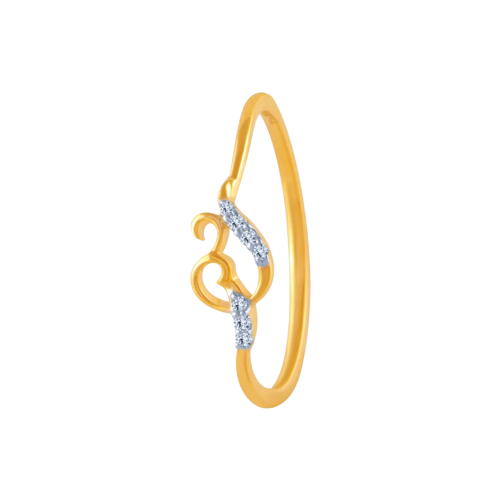 14k (585) Yellow Gold And Diamond Ring For Women