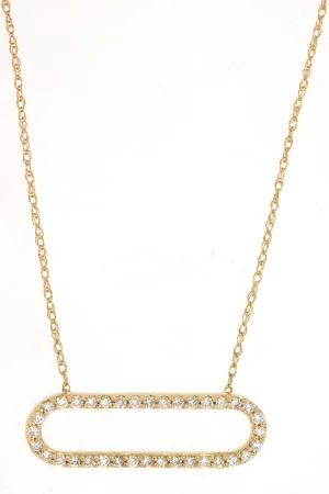 14K DIAMOND PAPERCLIP LINK NECKLACE