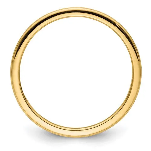 14K Gold 1.2mm Half Round Satin Stackable Band
