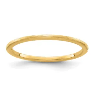 14K Gold 1.2mm Half Round Satin Stackable Band