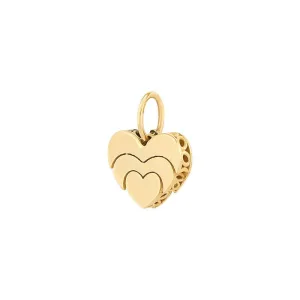 14K yellow gold heart charm that moves