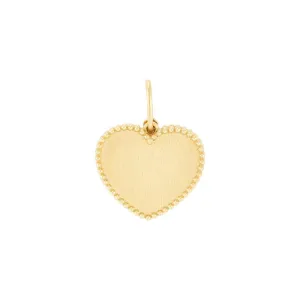 14K yellow gold solid heart charm