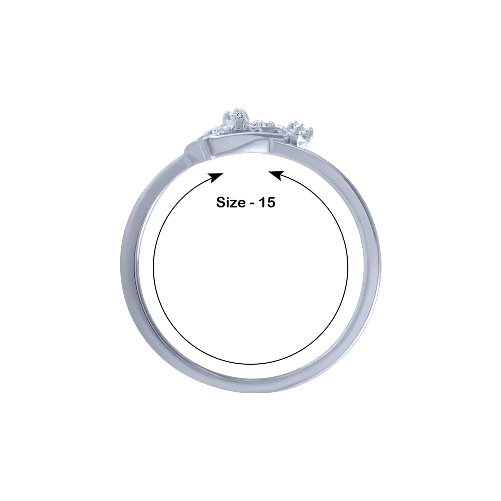 14KT (585) White Gold And Diamond Ring For Women