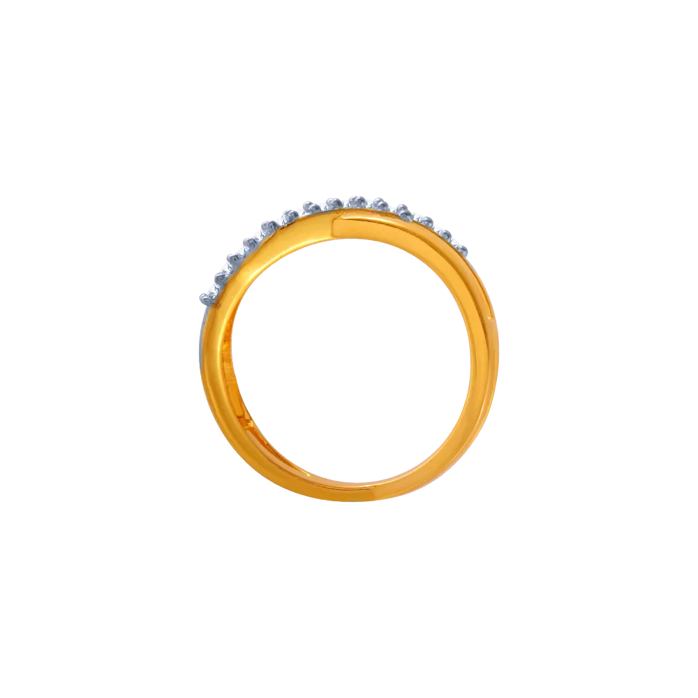 14KT (585) Yellow Gold And American Diamond Ring For Women
