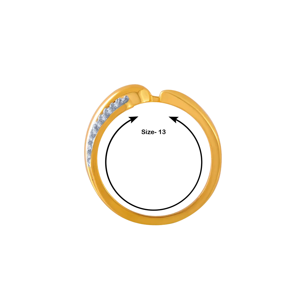 14KT (585) Yellow Gold And American Diamond Ring For Women