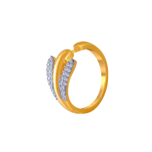 14KT (585) Yellow Gold And American Diamond Ring For Women