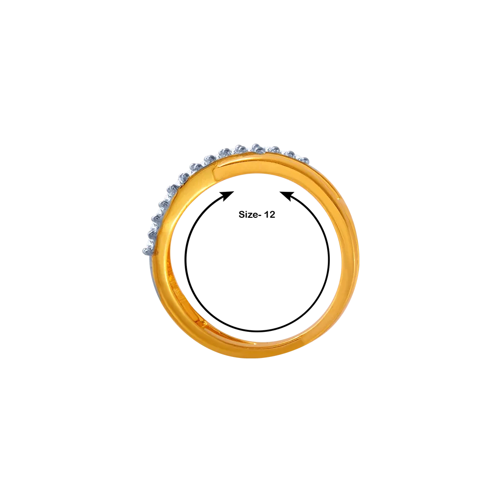 14KT (585) Yellow Gold And American Diamond Ring For Women