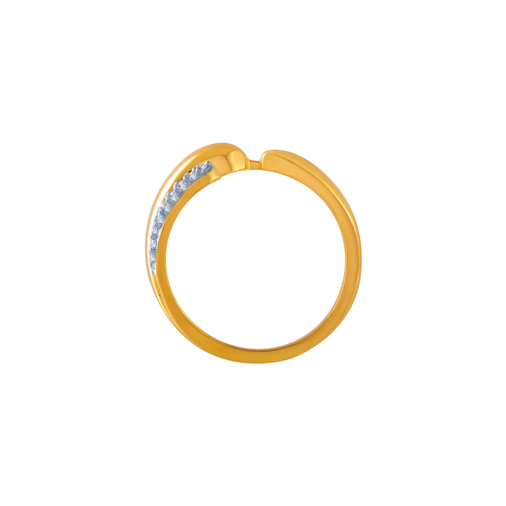 14KT (585) Yellow Gold And American Diamond Ring For Women