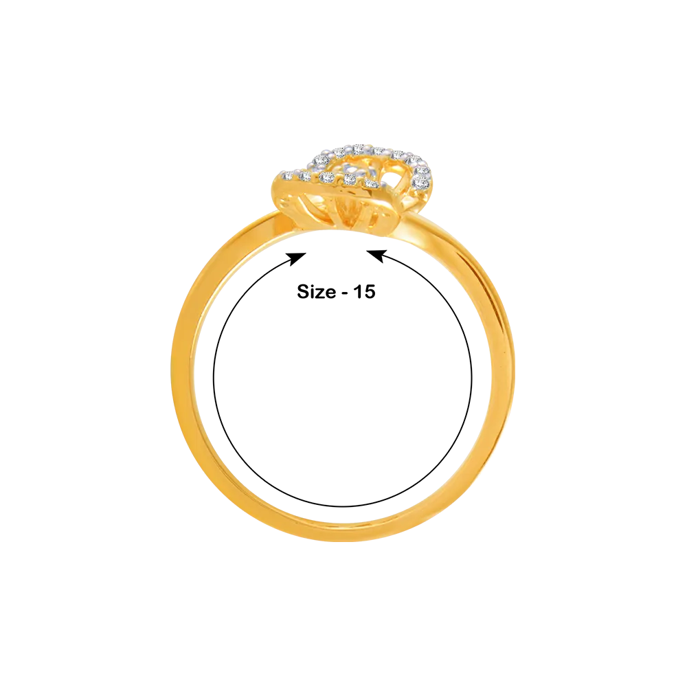 14KT (585) Yellow Gold And Diamond Ring For Women