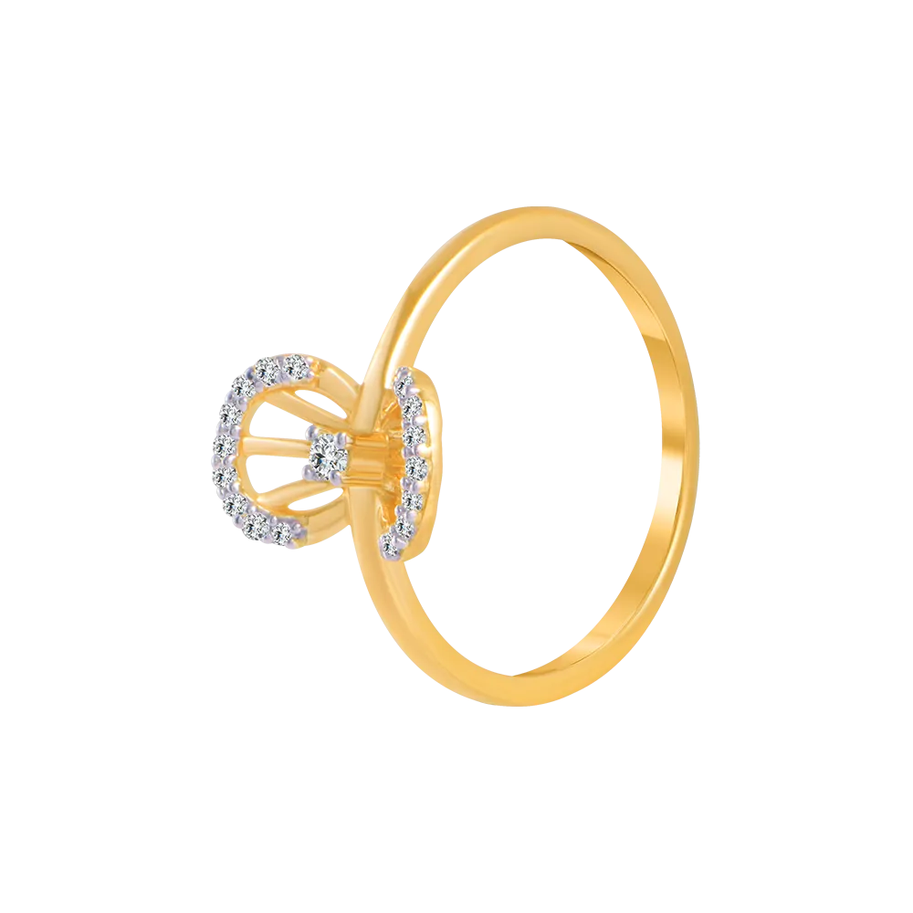 14KT (585) Yellow Gold And Diamond Ring For Women