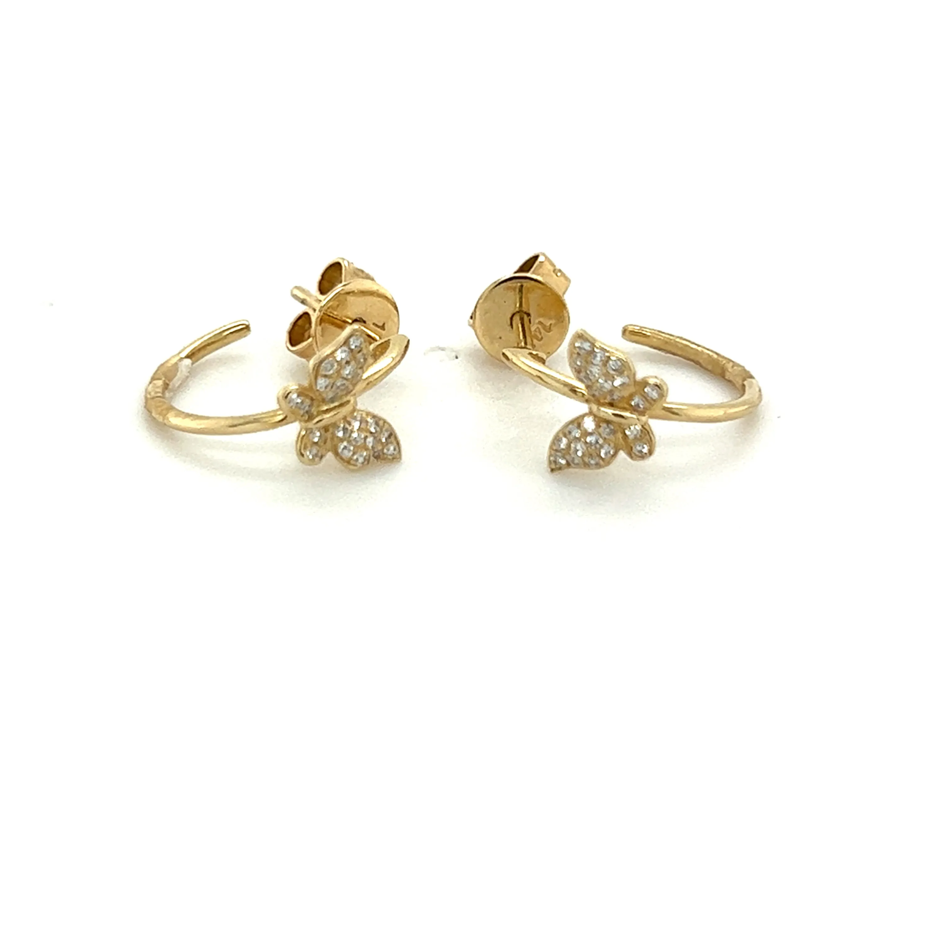 14kt Gold Butterfly Hoop