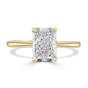 18ct Yellow Gold 3ct Radiant Cut Laboratory Grown Diamond Solitaire