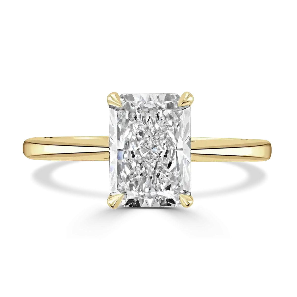 18ct Yellow Gold 3ct Radiant Cut Laboratory Grown Diamond Solitaire
