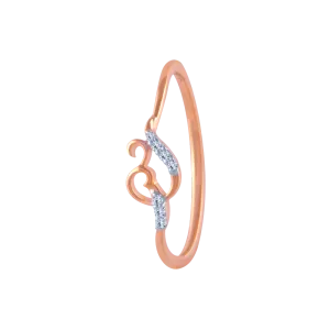 18k (750) Rose Gold And Diamond Ring For Women