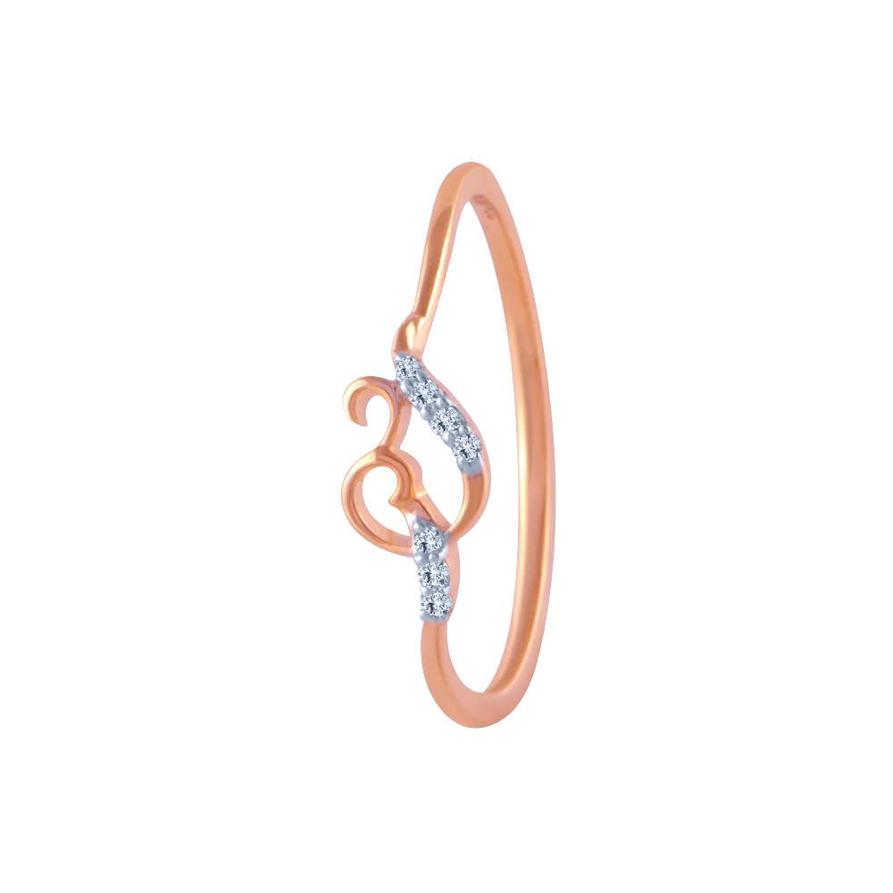 18k (750) Rose Gold And Diamond Ring For Women