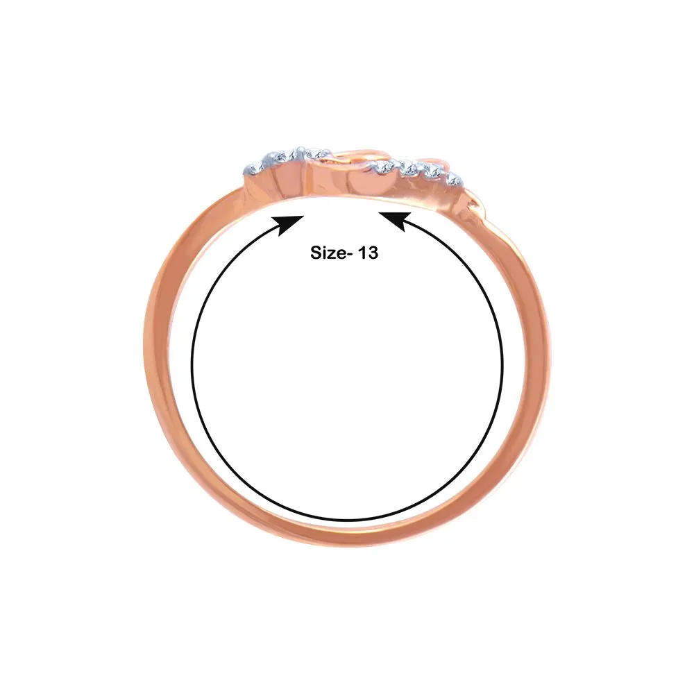 18k (750) Rose Gold And Diamond Ring For Women