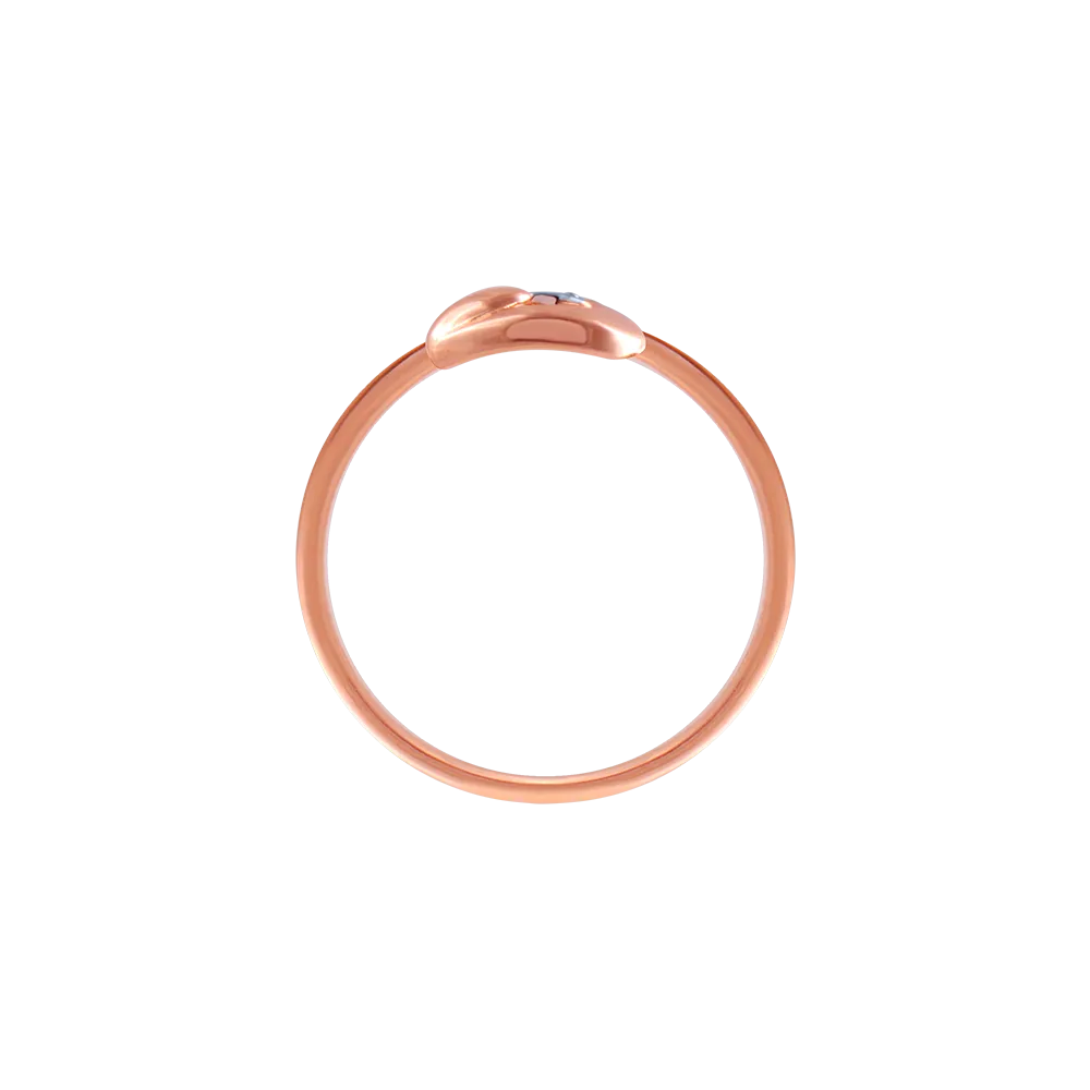 18k (750) Rose Gold And Diamond Ring For Women