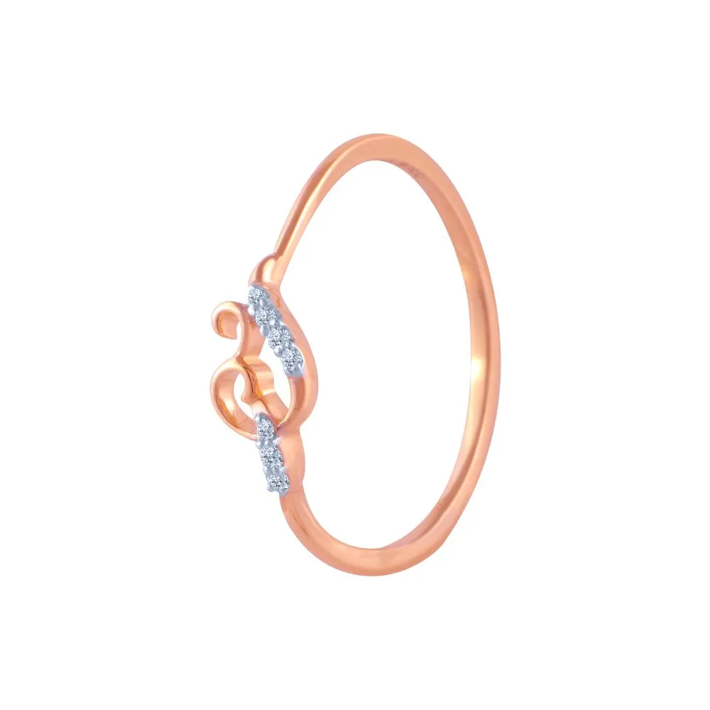 18k (750) Rose Gold And Diamond Ring For Women