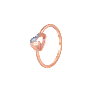 18k (750) Rose Gold And Diamond Ring For Women