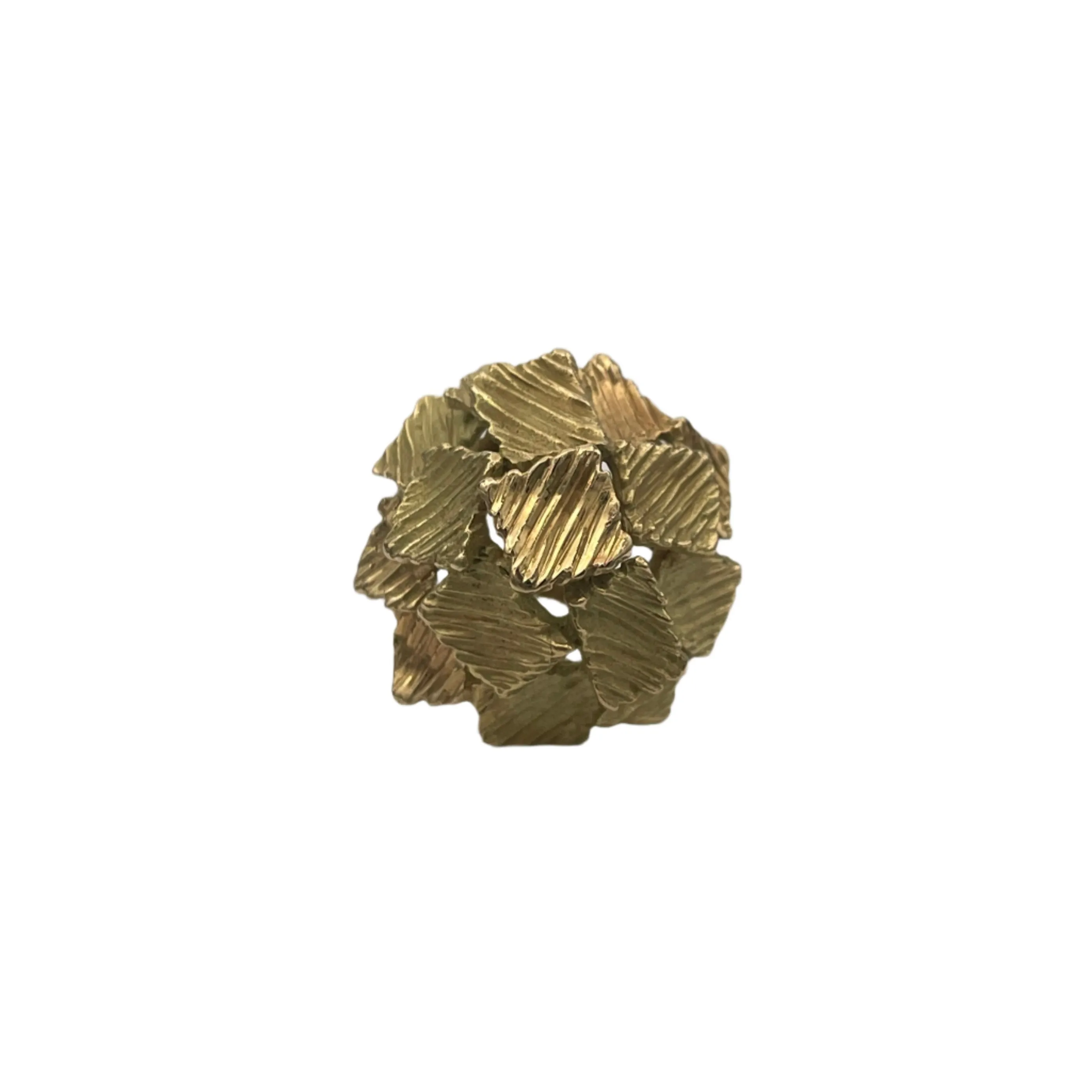 18k yellow gold textured dome ring