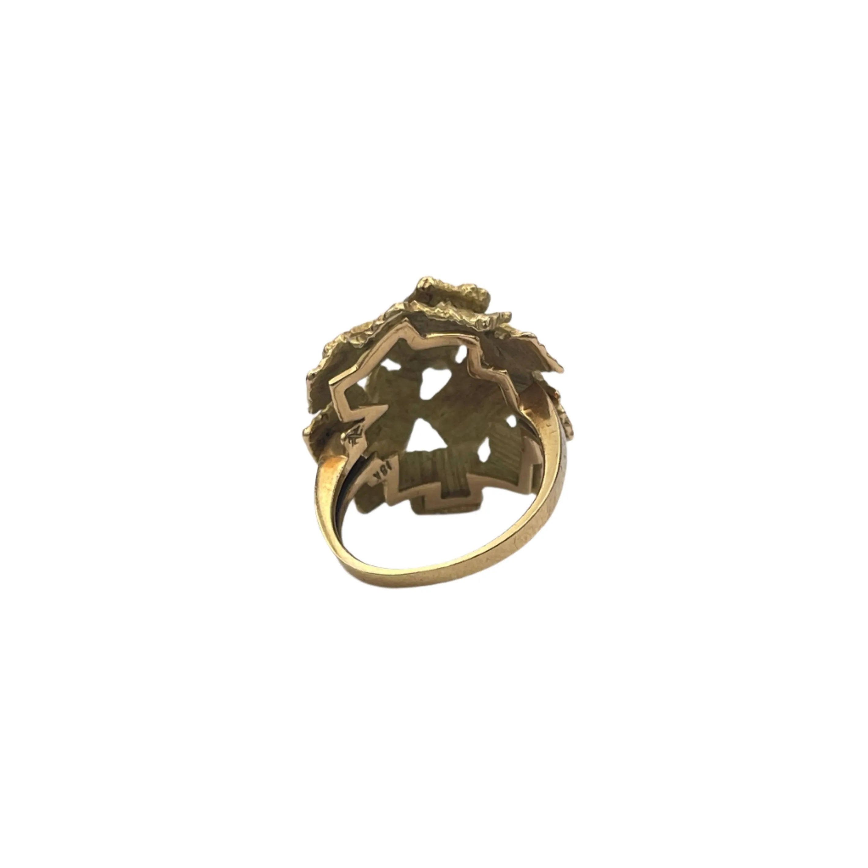 18k yellow gold textured dome ring