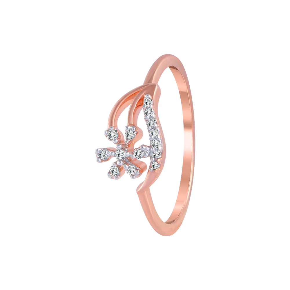 18KT (750) Rose Gold And Diamond Ring For Women