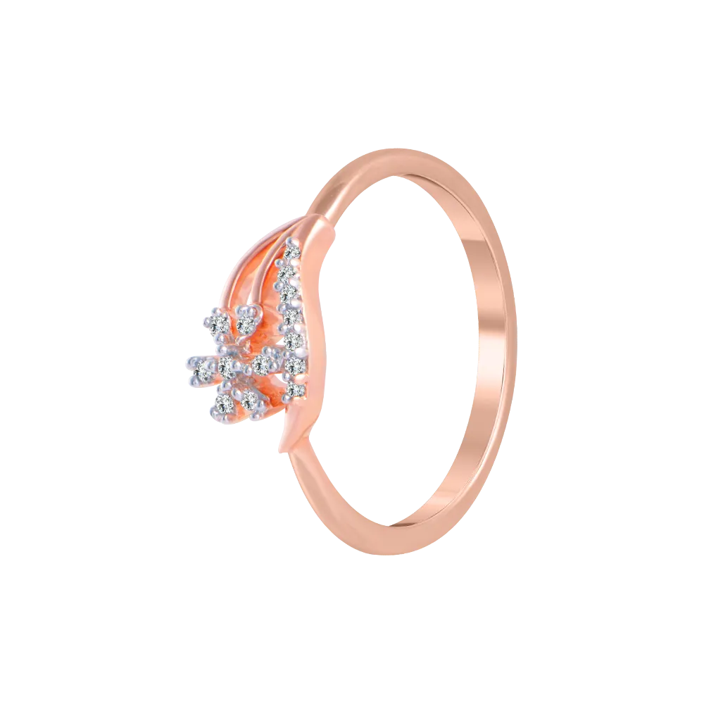 18KT (750) Rose Gold And Diamond Ring For Women
