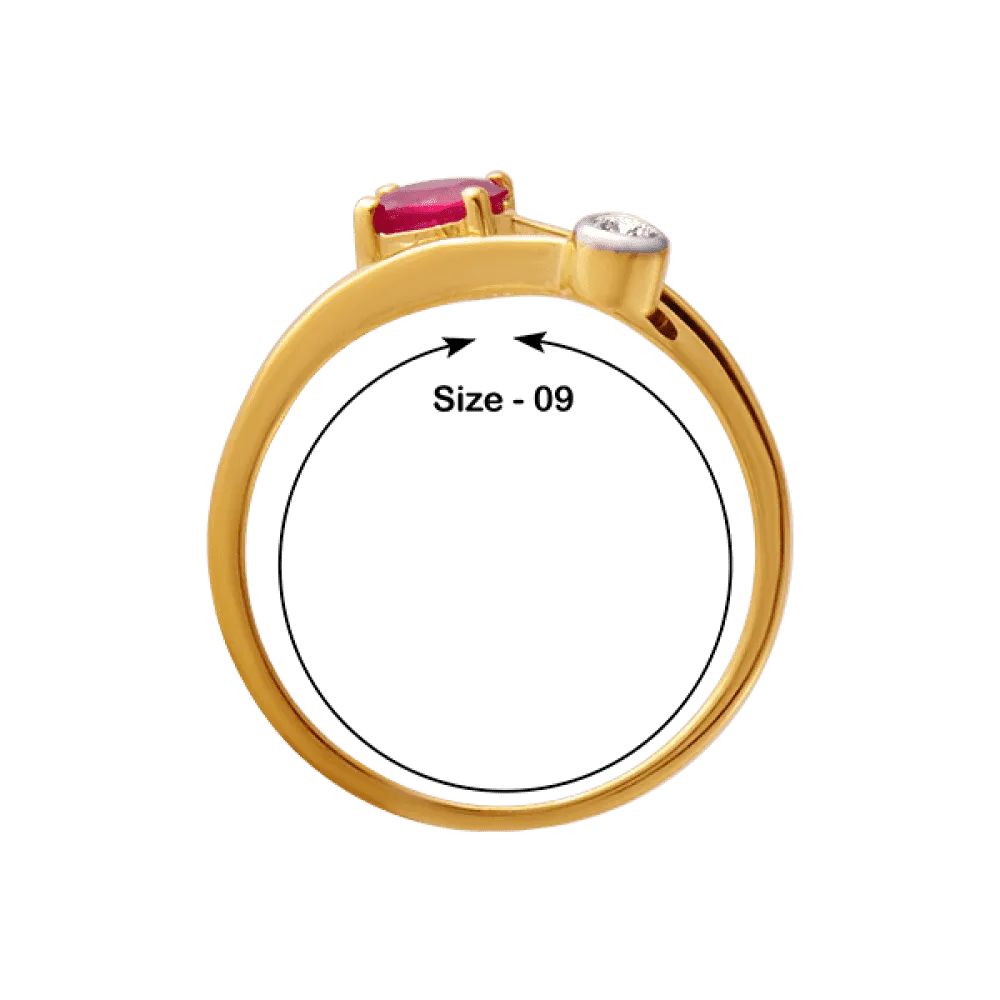 18KT (750) Yellow Gold And Diamond Ring For Women