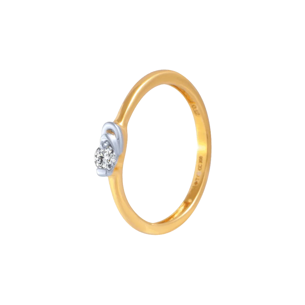 18KT (750) Yellow Gold And Diamond Ring For Women