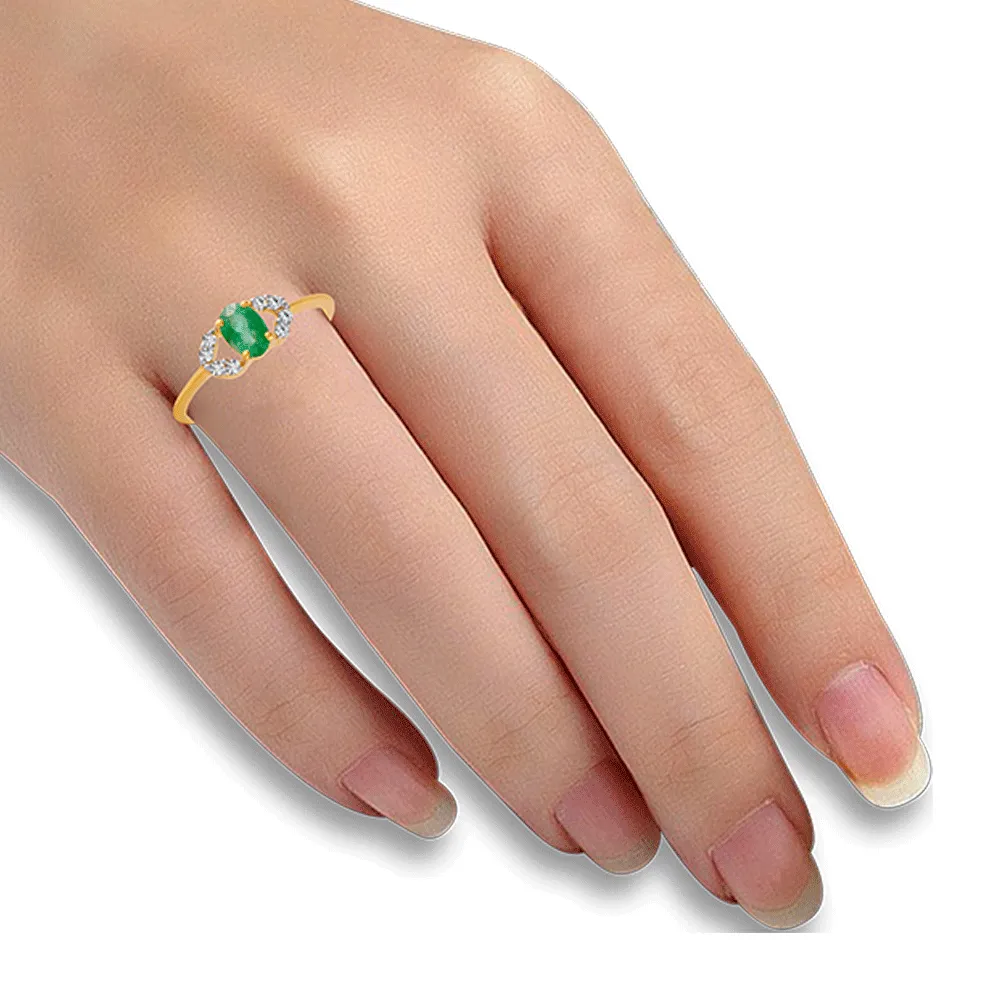 18KT (750) Yellow Gold And Diamond Ring For Women