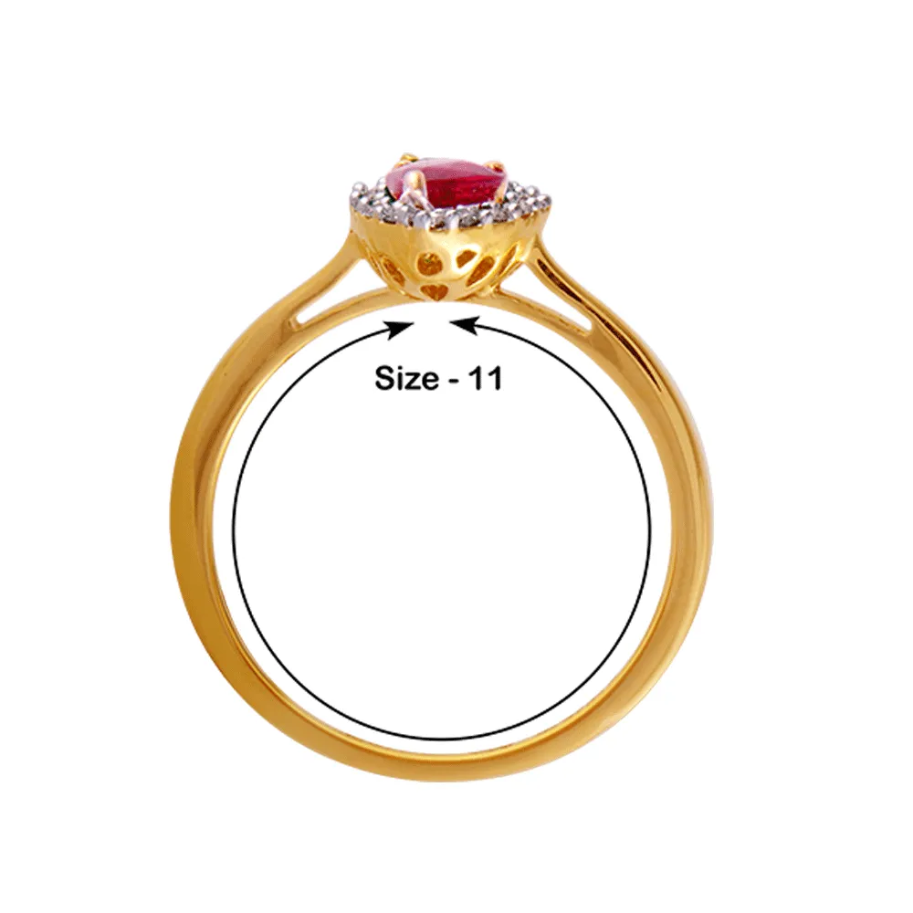 18KT (750) Yellow Gold And Diamond Ring For Women