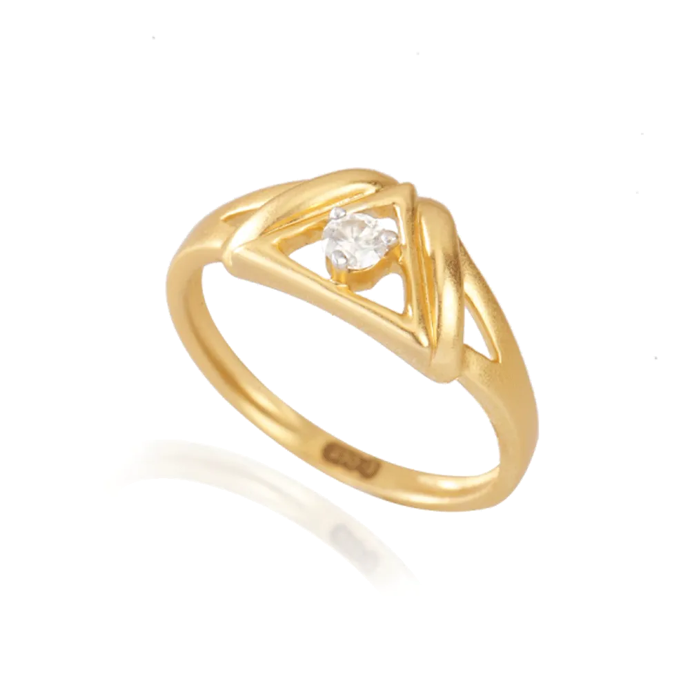 18KT (750) Yellow Gold And Diamond Ring For Women