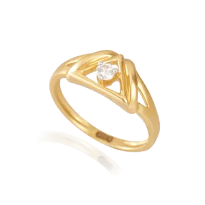 18KT (750) Yellow Gold And Diamond Ring For Women