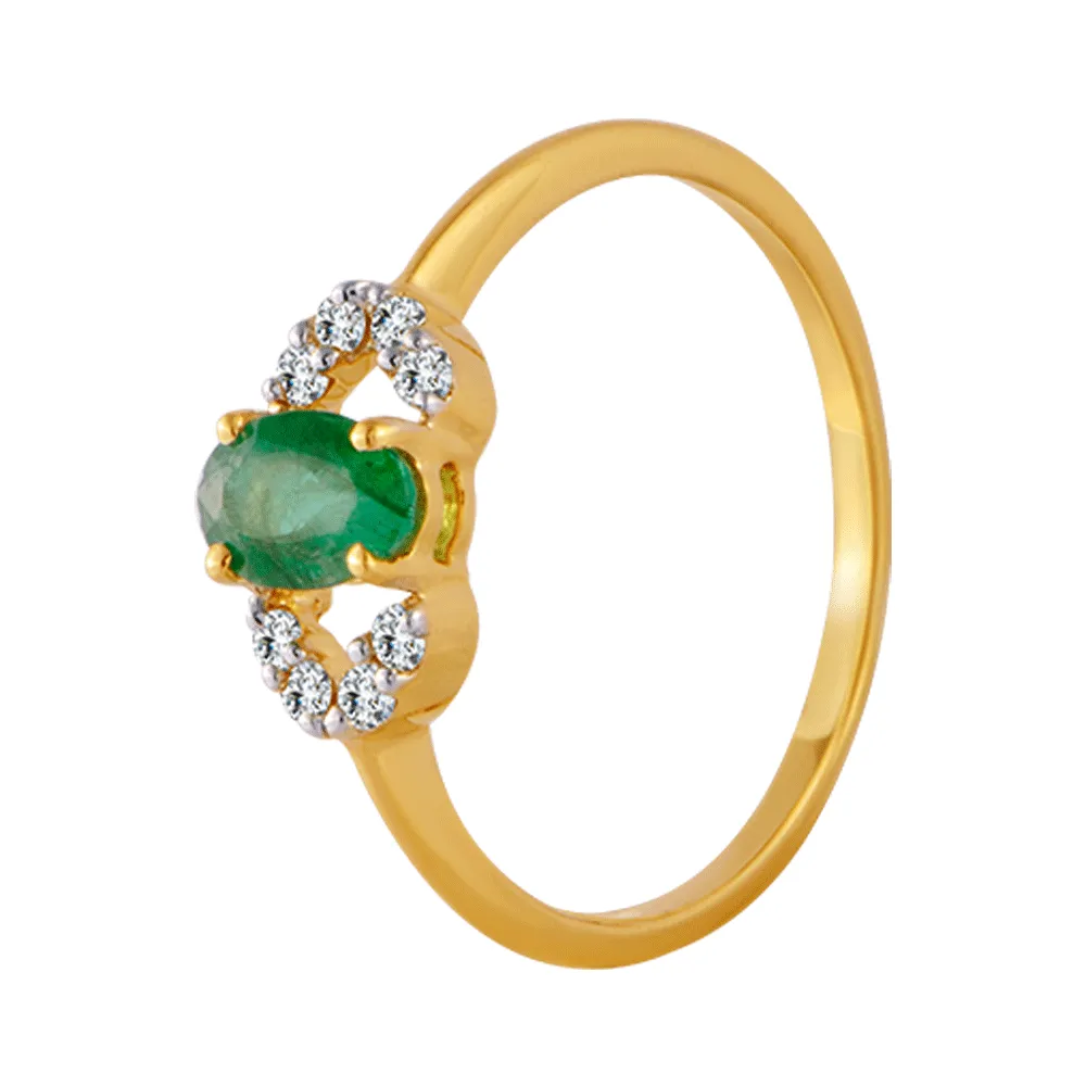 18KT (750) Yellow Gold And Diamond Ring For Women