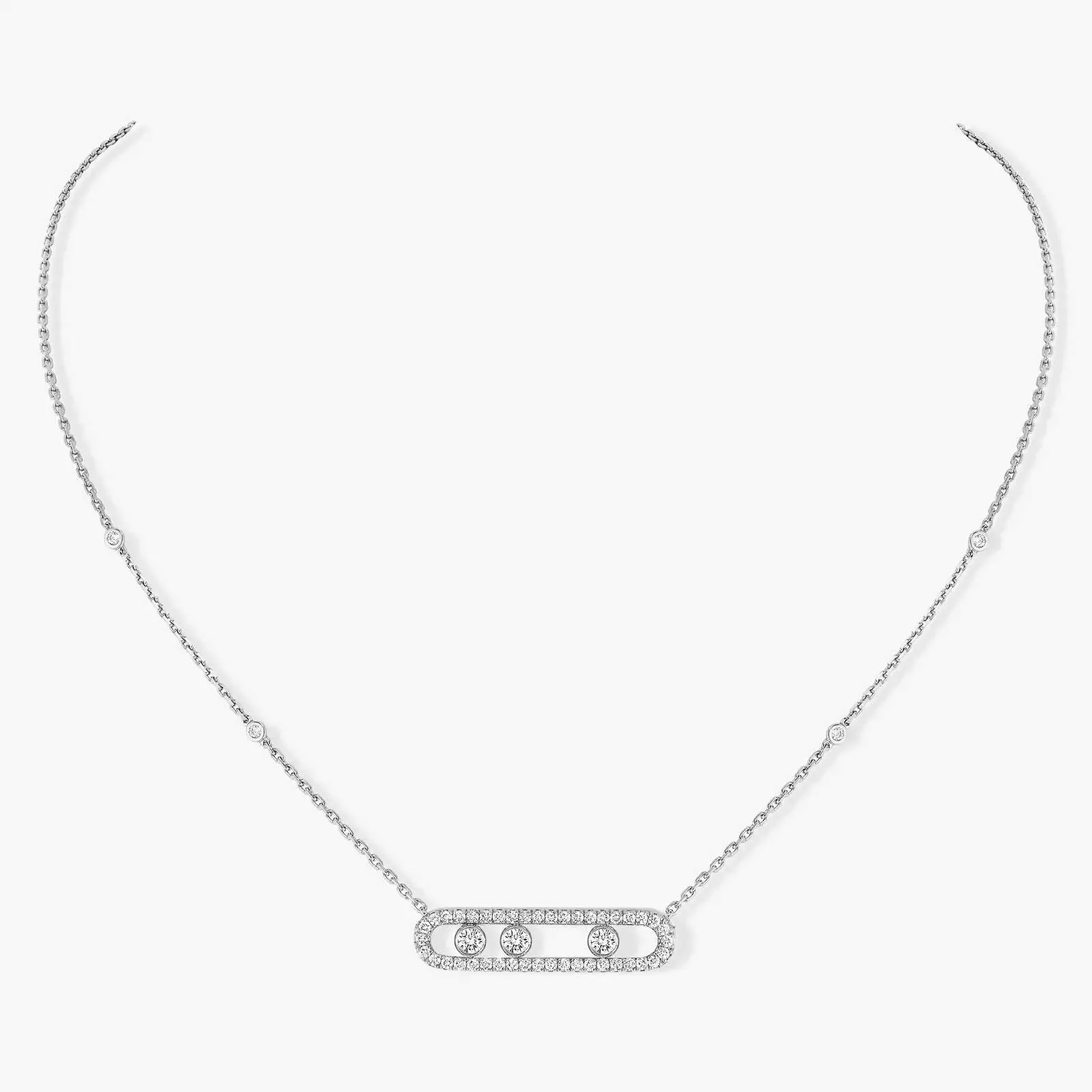 18kt Gold Messika Move Pave Necklace.