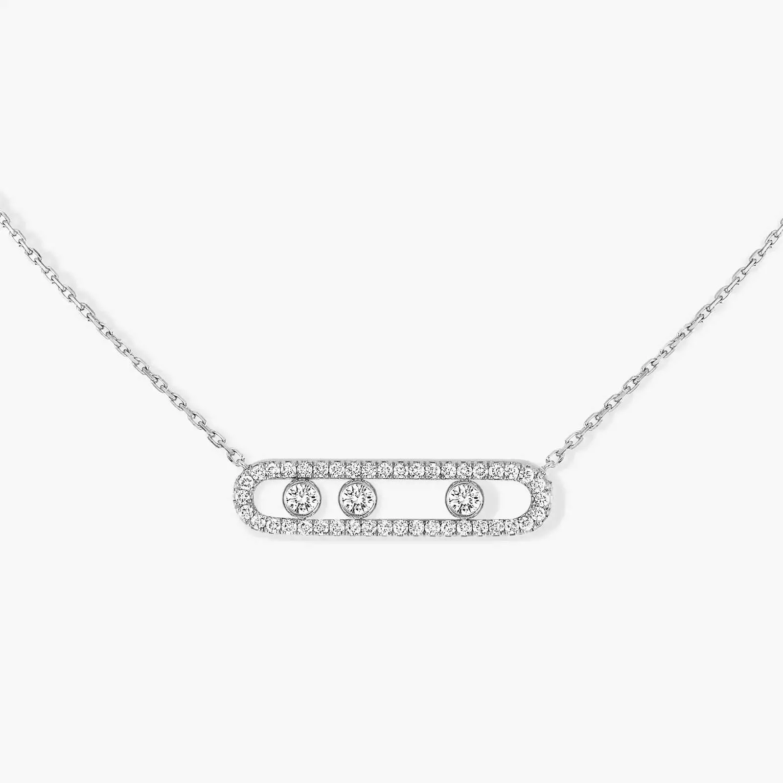18kt Gold Messika Move Pave Necklace.