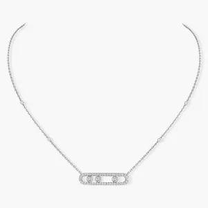 18kt Gold Messika Move Pave Necklace.