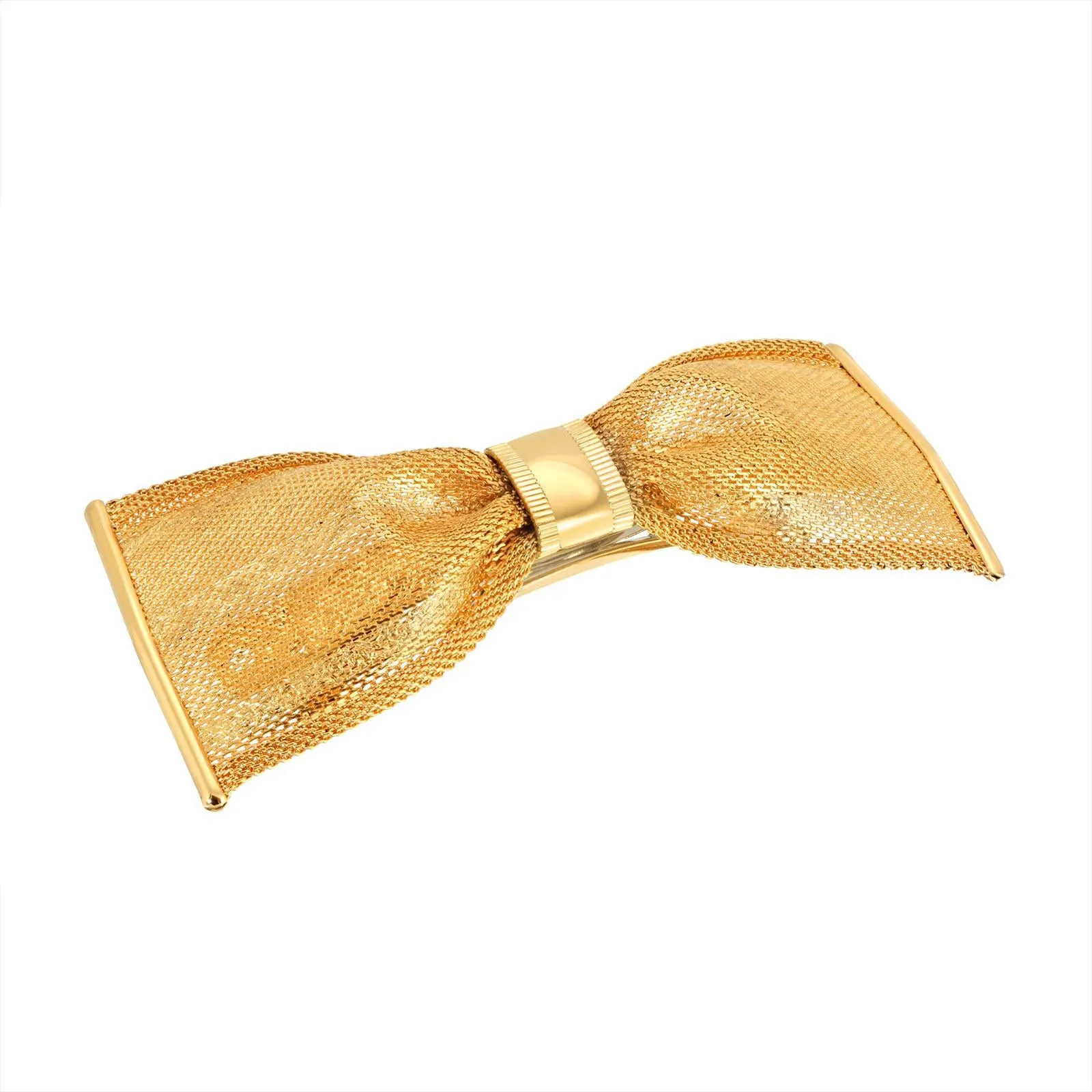 1928 Jewelry Mesh Bow With Hearts Hair Barrette
