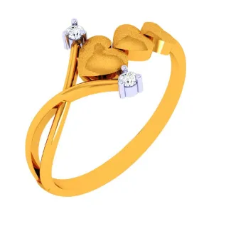 22k Heart Motif Gold Ring