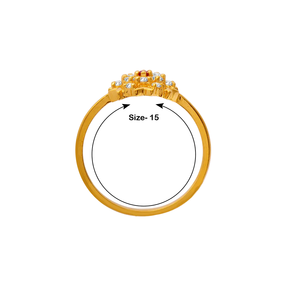22KT Yellow Gold And American Diamond Ring For Women