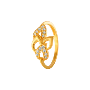 22KT Yellow Gold And American Diamond Ring For Women