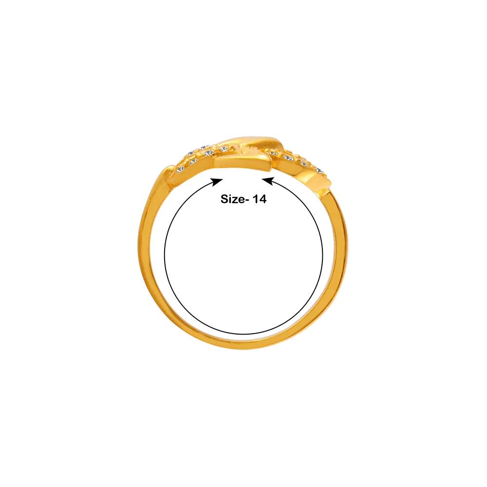 22KT Yellow Gold And American Diamond Ring For Women
