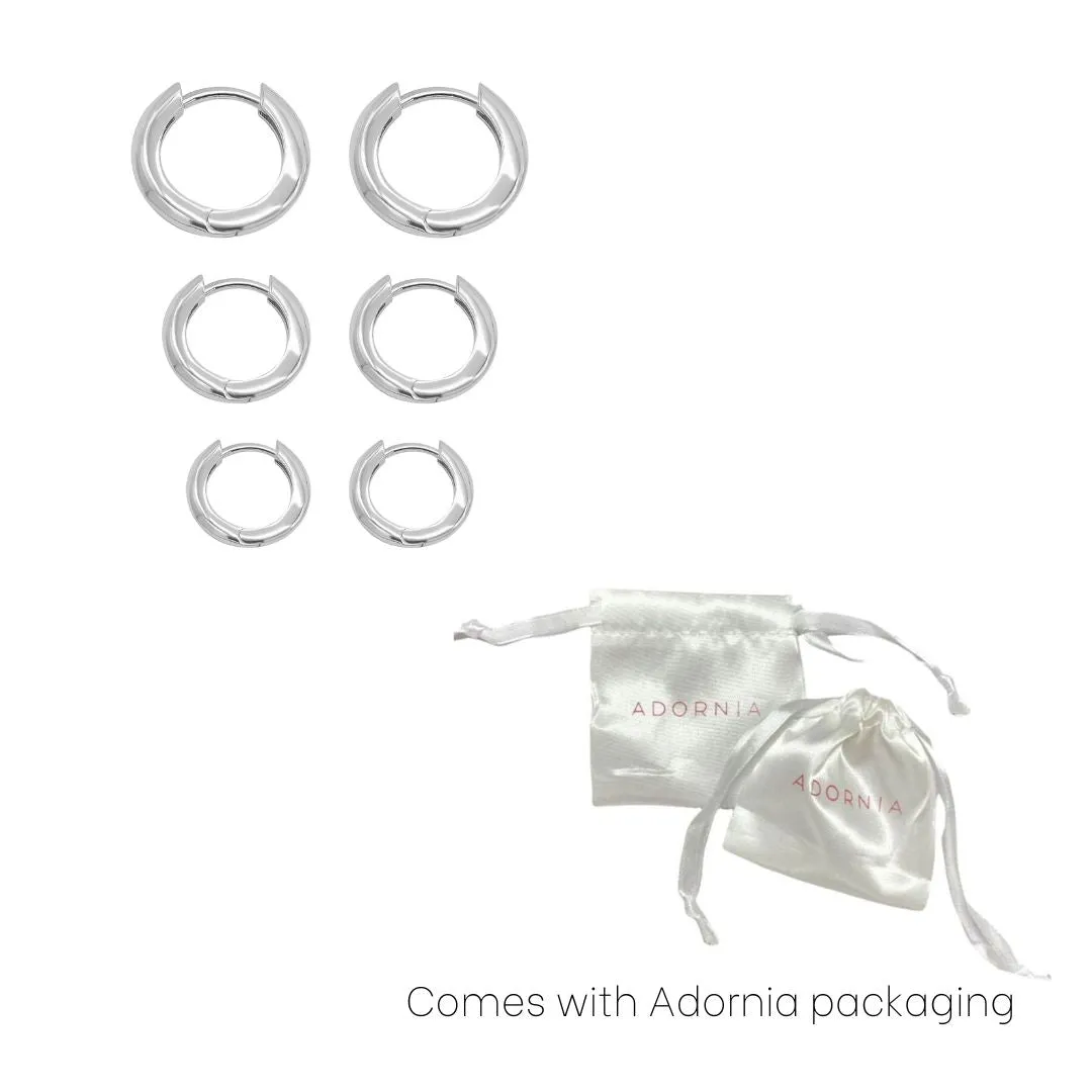 3-Huggie Hoop Earrings Set