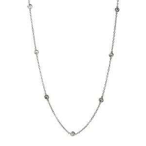 .56ctw Diamond by the Yard 7 Station 14K White Gold Necklace