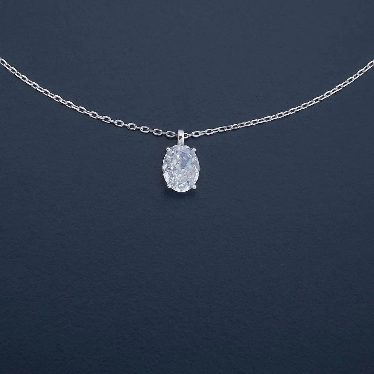 92.5 Silver Pendant with Chain and Earring Set 180988
