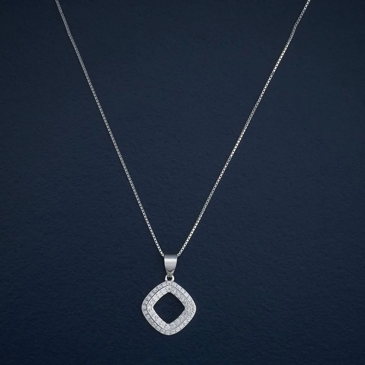 92.5 Silver Pendant with Chain and Earring Set 182934