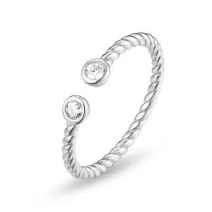 925 Silver Ring assembled with Zirconium Oxide